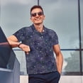 thumbnail image 4 of Fotbe Watercolor Indigo Camiseta Polo de Golf para Hombre con Estampado – Camisa Deportiva Transpirable con Cuello Abotonado-Large, 4 of 6