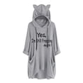 thumbnail image 1 of Gibobby Mujeres S Sudaderas con capucha Sudaderas con capucha de orejas de con estampado de letras de manga larga informal para mujer, sudadera con cordón, blusa con bolsillo （Gris， L), 1 of 3