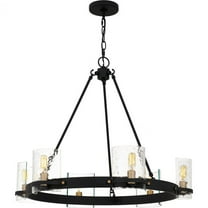 GLC5028MBK Quoizel Lighting Gloucester - 6 Light Chandelier-24 Inch Tall and 28.25 Inch Wide