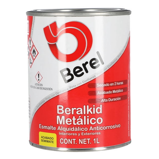 esmalte berel beralkid metálico alquidálico interior/exterior 1l base neutra semimate