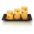 thumbnail image 1 of Birch Bark Candlescape Set, 3 Led Flickering Flameless Wax Candles, Decorative Tray, 1 of 6