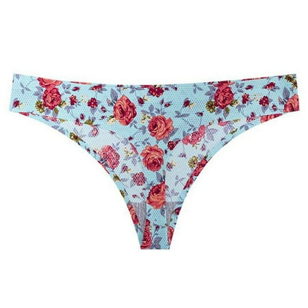 

Xinhuaya Women S New Non-Trailer Fashion Printing Seamless Panties Sexy Temptation Hot Seamless Breathable One-Piece Girl Mid-Waist Thong
