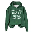 thumbnail image 2 of Baqcunre Womens Hoodies Women's Printed Casual Sweatshirt Winter Sweatshirt Top Christmas Red Casual Printed Sweatshirt Women Sweatshirt Womens Fall Tops Green S, 2 of 4