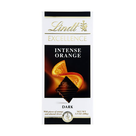 Lindt Excellence Intense Orange Dark Chocolate Candy Bar with Almonds - 3.5 oz.