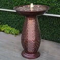 thumbnail image 5 of Sunnydaze Metal Crosshatch Outdoor Bird Bath Fountain with Lights, 5 of 7