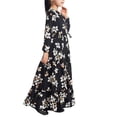 thumbnail image 6 of QSXADF Muslim Girls Abayas Long Sleeve Prayering Dress Muslim Style Embroidered Floral Graphic Long Sleeve V-Neck Ankle Length Girl's Dresses Toddler Girls Outfits, 6 of 6