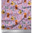 thumbnail image 1 of Soimoi Poly Georgette Fabric Floral,Musical Instruments & Animals Cartoon Print Fabric by The Yard 42 Inch Wide, 1 of 3