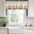 thumbnail image 3 of Red Poppy Rod Pocket Curtain Valance, Farmhouse Country Vintage Flower Leaf Plant Farmhouse Window Valance for Living Room, Bedroom, Kitchen 54"W x 18"L, 3 of 9