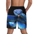 thumbnail image 4 of Uemuo Blue Viper Snake 2 Pattern Mens Swim Trunks Quick Dry Board Shorts with Mesh Lining, Stretch Beach Shorts Quick Dry No-Chafing Board Shorts-, 4 of 9