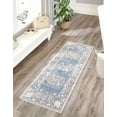 thumbnail image 3 of Rugs.com Eco Traditional Collection Rug – 12 Ft Runner Harbor Blue Medium Rug Perfect For Hallways, Entryways, 3 of 9