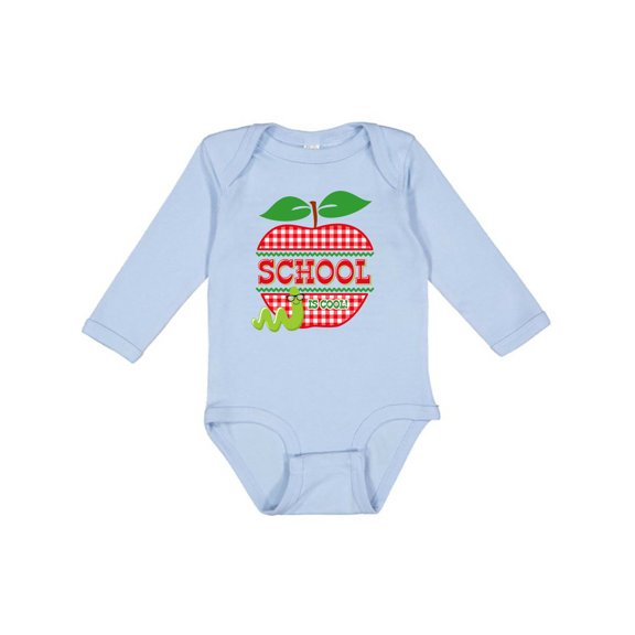 Inktastic Apple School is Cool Girls Long Sleeve Baby Bodysuit