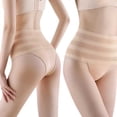 thumbnail image 6 of Fiaer,Tummy Control Shapewear Thong for Women,Plus Size Sexy High Waisted Body Shaper Panties,Women's Seamless Lightweight Briefs,Stretch Solid Color Underwear Girdle Panty Beige XXL, 6 of 6