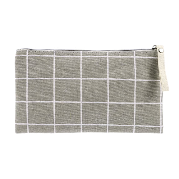 Unique Bargains 1Pc Women Durable Lattice Large Cosmetic Bag for Travel Vacation Gray