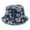 Dark Blue, variant on Matching Family Swimsuits Women's Fashion Fisherman's Hat Flower Embroidery Denim Sunscreen Hat Washed To Make Old Fur-brimmed Hat