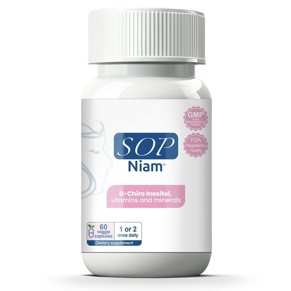 60 Day Supply | D-Chiro Inositol Supplement for PCOS - 475mg | Folic Acid, Vitamin B6, B12, D3 & Biotin | Polycystic Ovary Syndrome | Hormonal Balance | SOP® NIAM