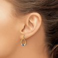 thumbnail image 3 of Auriga Fine Jewelry 14K Yellow Gold Blue and White Sapphire Dangle Earrings for Women (L- 0.87 inch, W- 0.44 inch), 3 of 6