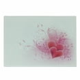 thumbnail image 1 of Romantic Cutting Board, Valentines Day Themed Hearts Floral Arrangement Amour Illustration, Decorative Tempered Glass Cutting and Serving Board, Small Size, Pink White, by Ambesonne, 1 of 1