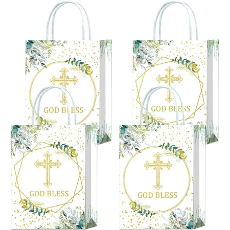 20 Pack Religious Party Favor Gift Bags for Christening Gifts for Girls and Boys Baptism First Communion Weddings Confirmations or Other Religious Occasions