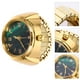thumbnail image 2 of Reloj de dedo con números romanos, anillo de cuarzo redondo, joyería unisex, para mujer, hombre, Navidad, cumpleaños, fiesta, dorado., 2 of 6