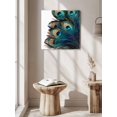 thumbnail image 3 of Retro Canvas Wall Art, Peacock Feathers Abstract Art Framed Wall Decor Modern Artwork Prints Painting for Living Room, Bedroom, Kitchen & Cafe Decor 20x20 Inch, 3 of 9