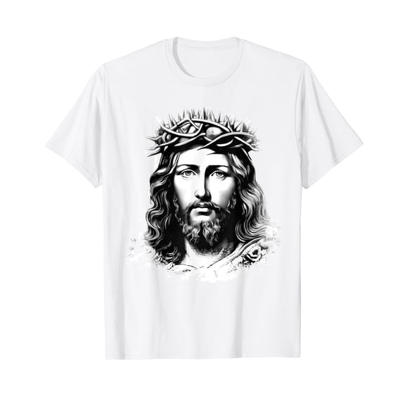 Face of Jesus Christ Crown of Thorns Catholic Faith T-Shirt