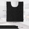 thumbnail image 3 of Tripumer U-Shaped Mat Contour Rug 20 x 20 in Toilet Mat for Bathroom Floor Fluffy Soft Absorbent Water Machine Washable Black, 3 of 8