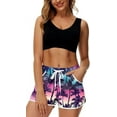 thumbnail image 5 of Women 4th of July Board Shorts Hawaiian Tropical Print Beach Swim Shorts with Pockets, 5 of 10