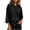 Black, variant on Hurxie Womens T-Shirt Casual 3/4 Sleeve Boxy Tops Loose Fit Crew Neck Basic Shirts Blue,L