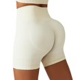 thumbnail image 1 of Gibobby Pantalones De Casuales Para Mujer Pantalones cortos de yoga de fitness para mujer Pantalones cortos de equitación de de cintura alta Pantalones cortos de levantamiento(Beige, M), 1 of 5