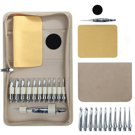 Interchangeable Tunisian Crochet Hook with 11 Size Tip for Knitting Blanket