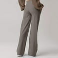 thumbnail image 3 of ManxiVoo Women's High Waisted Ribbed Flare Leggings Yoga Pants with Wide Leg Lounge Trousers for Women Buttery Soft Comfy Everyday Wear XL Size Khaki, 3 of 8