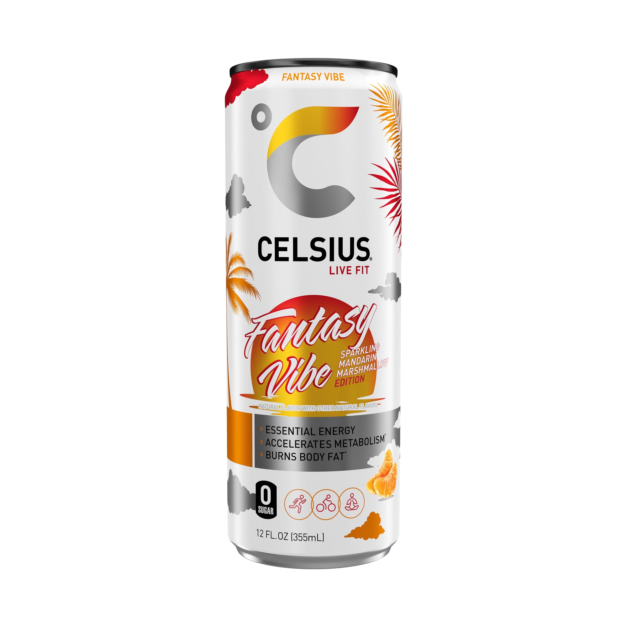 CELSIUS Sparkling Fantasy Vibe, Functional Energy Drink 12 fl oz Single Can