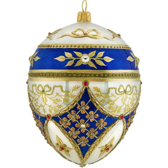 Glitterazzi Regal Jeweled Egg Polish Glass Christmas Tree Ornament Royal Poland