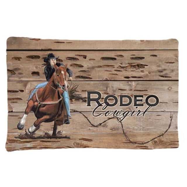 Carolines Treasures SB3055PILLOWCASE Rodeo Cowgirl Barrel Racer Moisture Wicking Fabric Standard Pillowcase