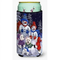 Carolines Treasures Westie Snowpeople Tall Boy Hugger Tall Boy multicolor