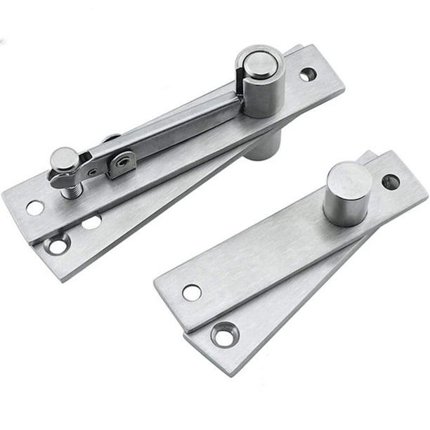 Bisagra giratoria, bisagra de puerta pivotante, bisagra de puerta pivotante oculta, bisagra de puerta pivotante hacia arriba y hacia abajo, acero inoxidable para gabinetes, guardarropas (plata) TUNC Sencillez