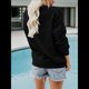thumbnail image 5 of Sudaderas Informales de Cuello Redondo para Mujer, Camisetas de Larga y Corte Holgado para Otoño. Negro M, 5 of 7