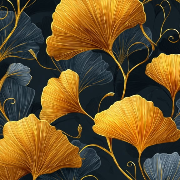 Peel and Stick Wallpaper Metallic Gold Ginkgo Leaves Vines Matte Charcoal Wall Mural 23.6in x 9.8ft Self Adhesive Removable Wall Paper Renter Friendly Wallpaper for Nursery Bedroom Cabinets