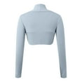 thumbnail image 5 of Fgnfyis Elegant Ballet Dance Wrap Top Long Sleeve Shawl Cover Up Soft Stretchy Performance Wear For Women Sky Blue XL, 5 of 5