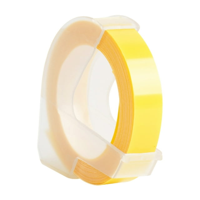 3D Plastic Embossed Label Tape Refill for DYMO 12965 1610 Label Maker, 3/8 in x 9.8 ft, 1 roll, Light Yellow