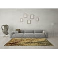 thumbnail image 3 of Ahgly Company Indoor Round Abstract Brown Modern Area Rugs, 4' Round, 3 of 4