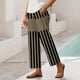 thumbnail image 1 of WILLBEST Pantalones Casuales para Mujer - Capri Holgado de Lino con Estampado Floral Bohemio, Rayas, Cintura Elástica y Cordón Ajustable para Relajarse y Actividades al Aire Libre. Extra Grande, 1 of 5