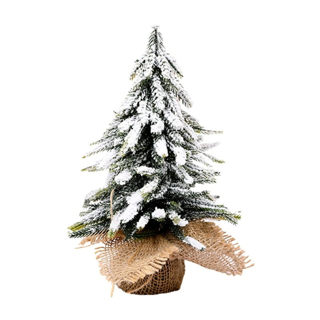 de Navidad Artificial, pino, Base estable, cedro flocado, nevado, en miniatura para fiesta, escritorio, estante, chimenea 25cm