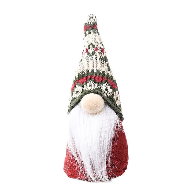 Toystoory Copo de nieve Decoración navideña Punto Anciano Muñeca Decoración Hecho a mano Adorno de gnomo de felpa Adorno festivo de Navidad Adorno Kits de decoración para fiestas No.2 Toystoory HA028119-02