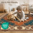 thumbnail image 4 of ODIKA Large Interlocking Accents Symmetrical Faded Ornamental Design for Dining Room, Under Table, Home Office, Non-Slip Chair-Friendly, 4 of 7