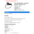 thumbnail image 2 of Rear Left Window Motor - Compatible with 2000 - 2005 Toyota Echo 2001 2002 2003 2004, 2 of 2