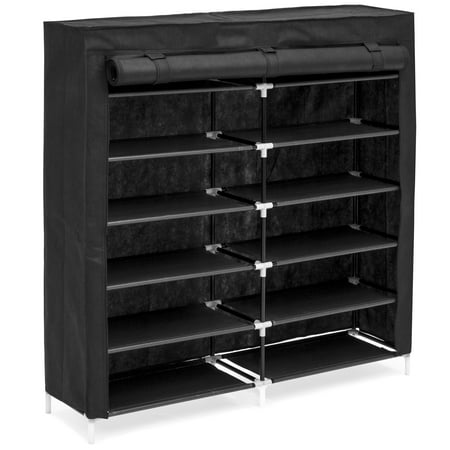 Out Storage System Best Choice Products 6-Tier 36-Shoe Portable Home Shoe Storage Rack Closet Organization System w/ Fabric Cover - Black ()