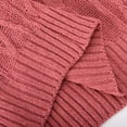 thumbnail image 6 of Women Hooded Open Front Cardigan Cable Knit Sweaters Solid Color Chunky Long Sweater Outerwear Coats with Pocket (5XL, Pink), 6 of 6