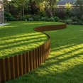 thumbnail image 2 of FT Pre-Rusted Metal Corrugated Garden Border Edging - ; H. Sturdy Steel Landscape Lawn Edging - Bendable Long Strips of Flexible Garden Fence for Raised Flower Bed Tree Surrounds, 2 of 9