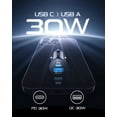 thumbnail image 2 of INIU USB C Car Charger Adaptador para Auto, Encendedor de Cigarrillos Total de 60W USB Charger para iPhone Samsung, Negro, 2 of 7